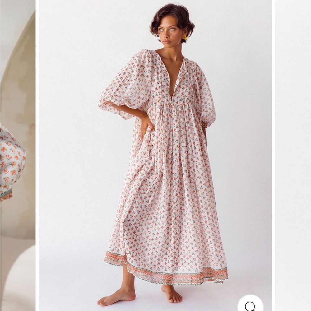 Daughters of India Kyra Maxi Dress—Coral
